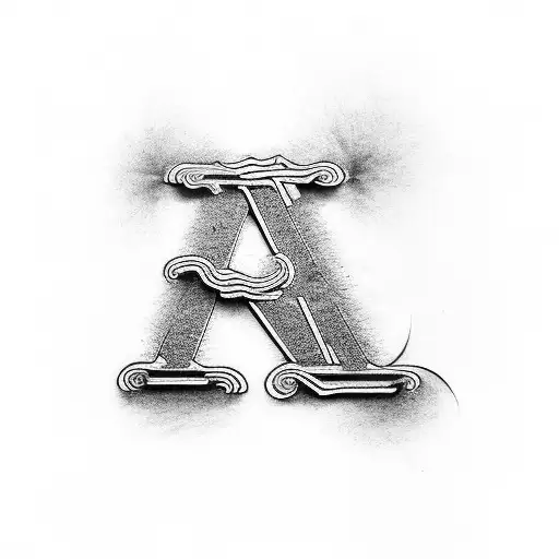 A Minimalist Black And Grey Tattoo Of The Word 'Alph' In A Unique Font