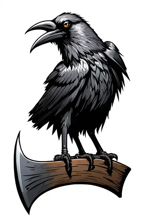 Viking Raven With Hatchet