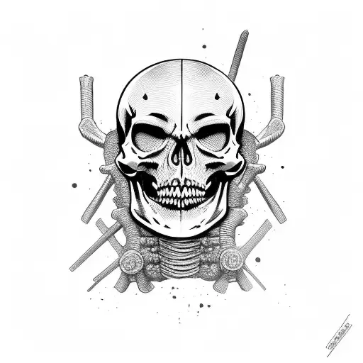 Gladiator Skeleton Compas Black And Red