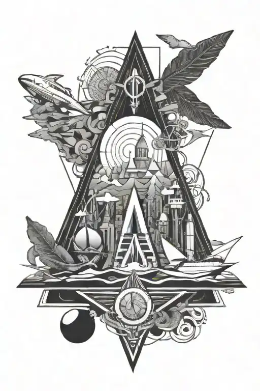 Geometric Fineline Design Incorporating Travel With Fluid Around