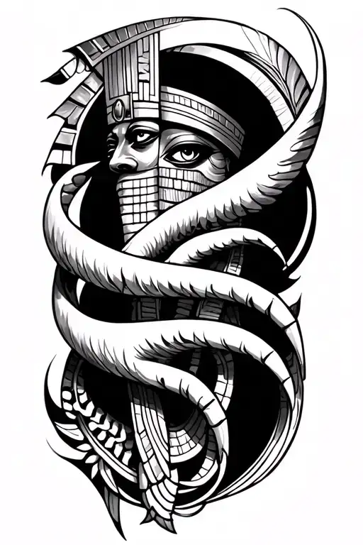 Osiris And Nile Stem Intertwined