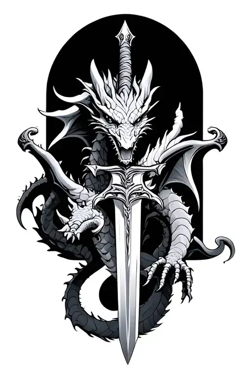 Dragon With A Sumaria With A Sword