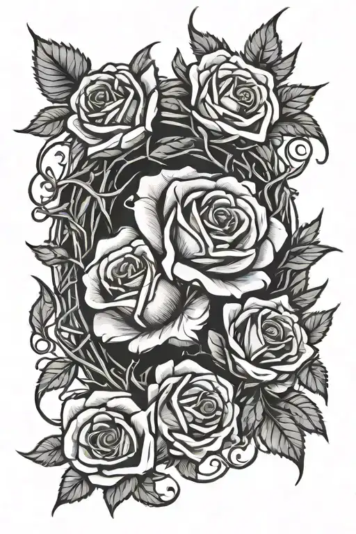 Red Rose And Thorn Wreath