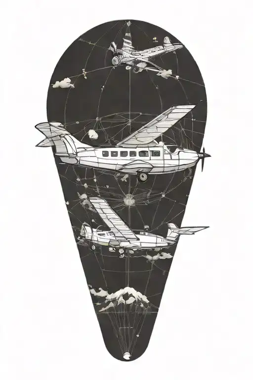 Flying Plane With Map