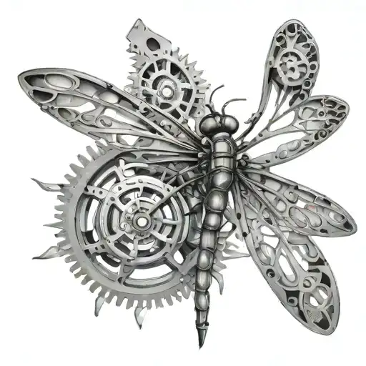Dragonfly Made Out Of Mechanical Gears