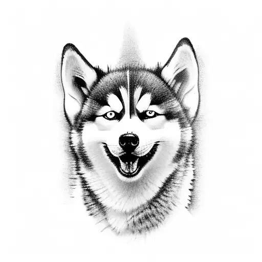 Small Husky Staring At 3 Hummingbird Flying