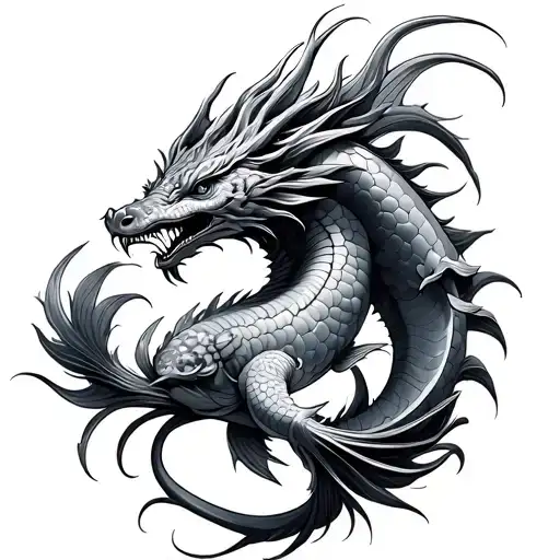 Kio Fish Dragon Intertwined