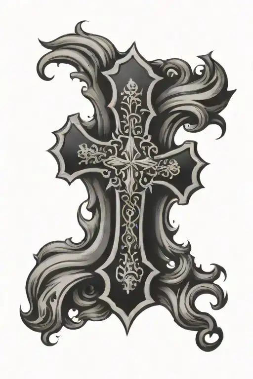 Gothic Cross Surrounded Simple