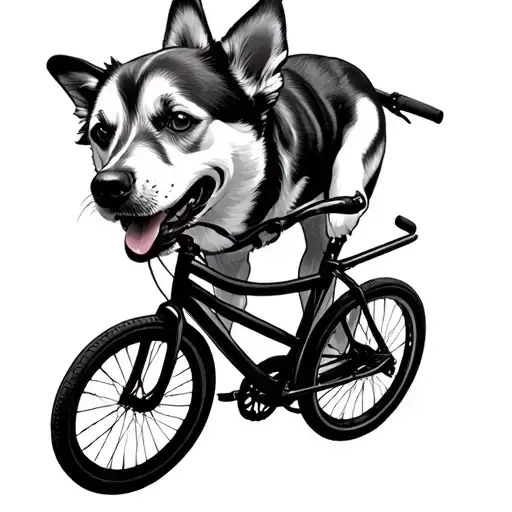 Dog Pulling A Bike