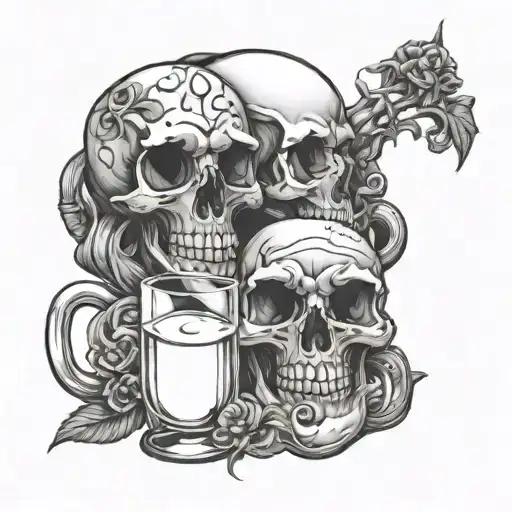 Skull And Tose Juice Glasses