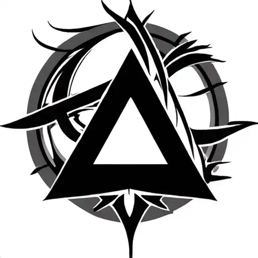 I Want You To Generate A Tattoo With A Triangular Symbol With Curved And Continuous Edges