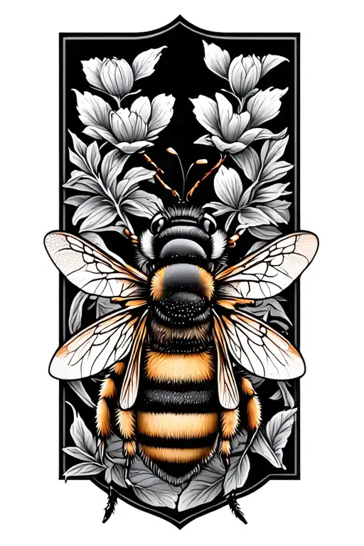 Bee Couple Tattoo Design