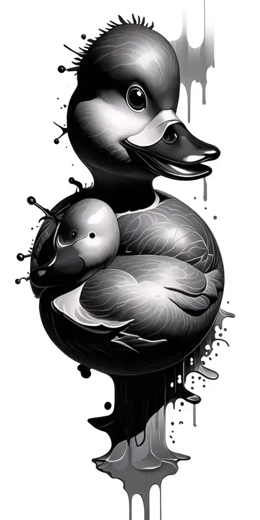 Rubber Duck Collage Tattoo Featuring Various