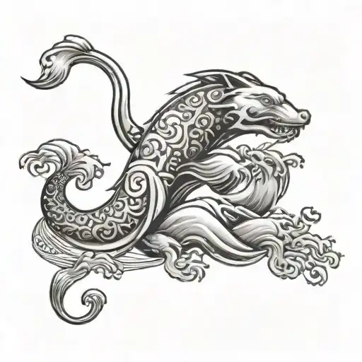 Daulphin And Chinese Symbol