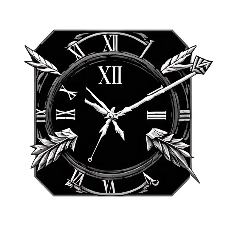 Roman Numerals And Arrow Surrounded