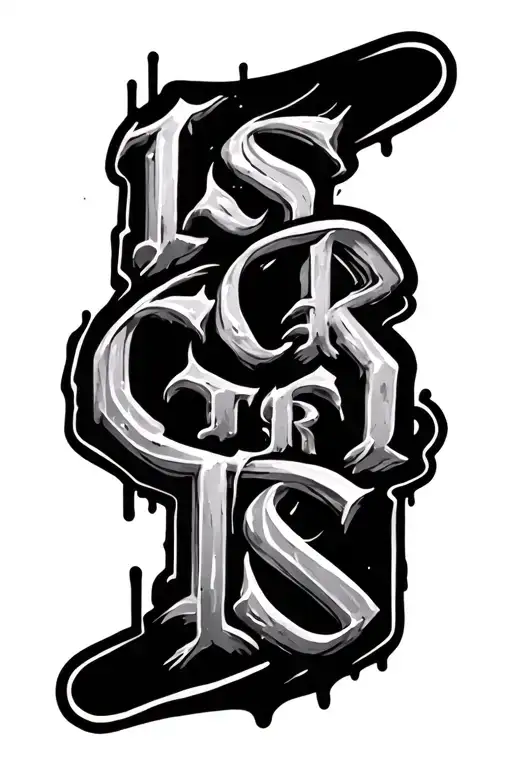 Lettering Tattoo With The Bottom Of The Words Bleeding