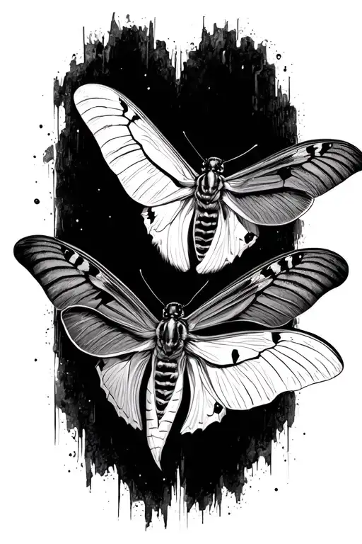 Moths At The Elbow Flying Towards The Wrist Getting Thinner As They Get Closer