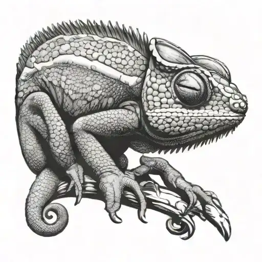 Chameleon With A Date On Its Tongue