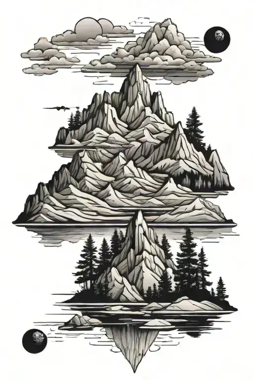 Mountains Lakes All Black