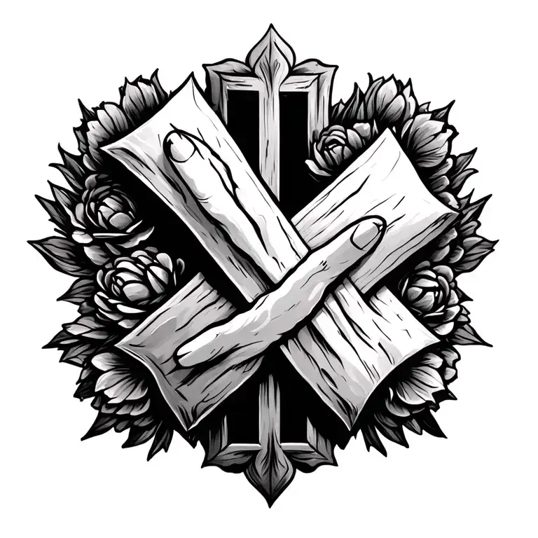 Christian Cross With Nails Hidden In Cross