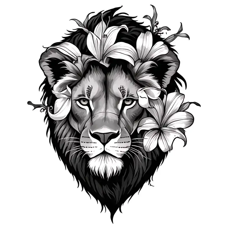 Lion Lys Lion Lily And Color Butterfly