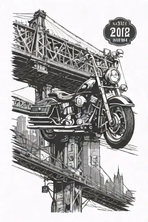 New York Bridge Motorcycle Pole Signs On The Sign 2012