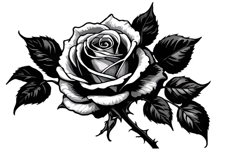 Rose With Stem As Name Written