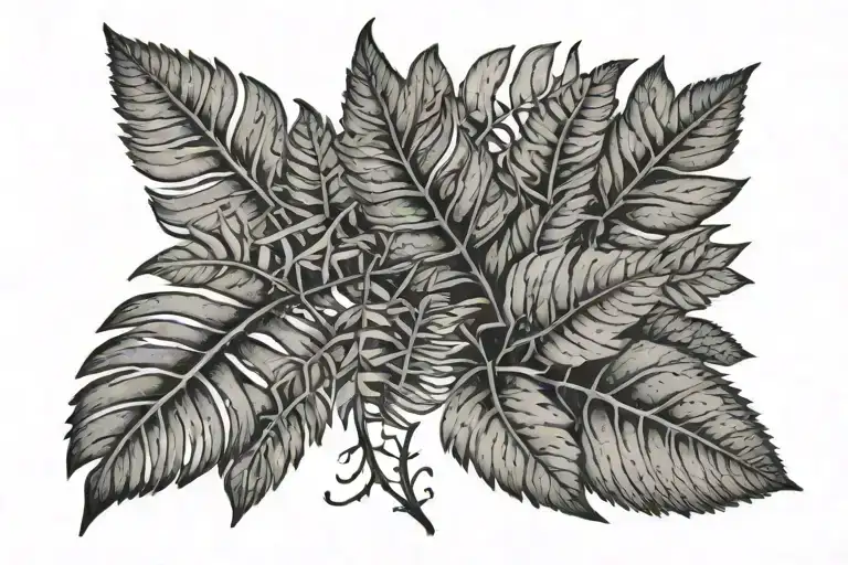 2 Short Names With A Fern Leaf Feminine Fine Line Work