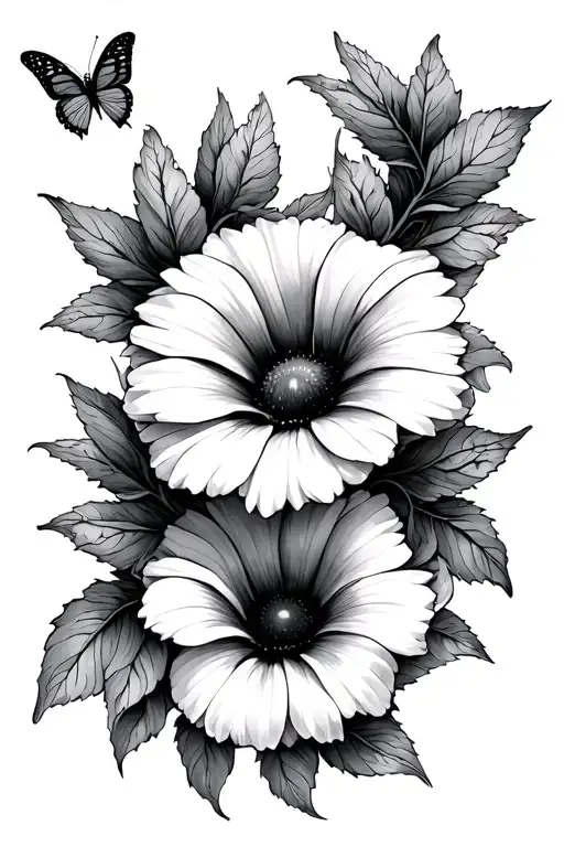 Butterfly Daisy Morning Glory Dragon Fly