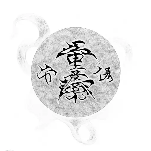 A Combination Of Naruto Shippuuden And Tai Chi Symbols