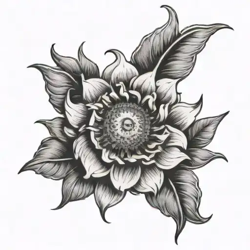 Argentinian Sun Rising With Ceibo Flower Blooming