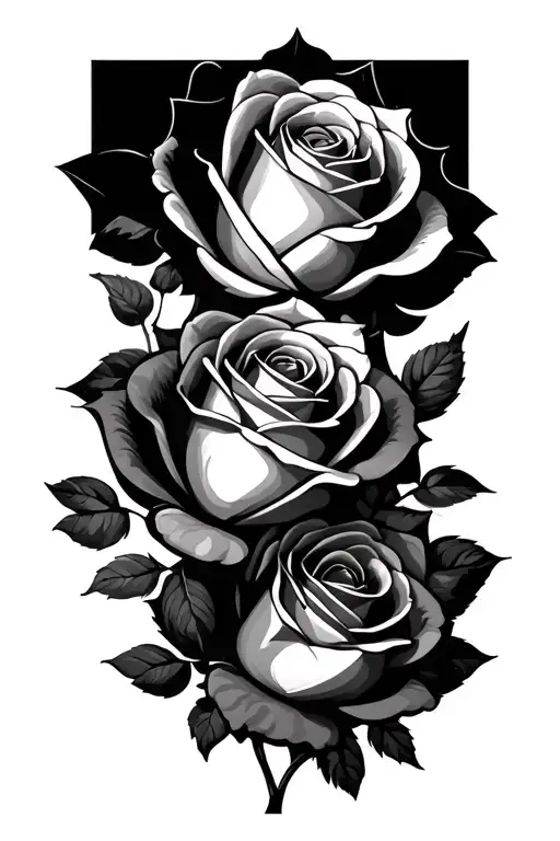 3 Roses Next To Eachother