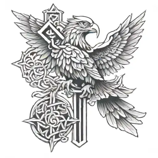 Celtic Cross Mexican Eagle San Patricio Rey