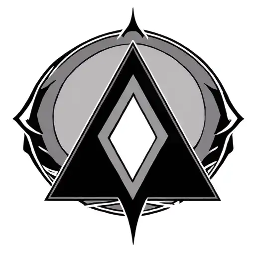 I Want You To Generate A Tattoo With A Triangular Symbol With Curved And Continuous Edges