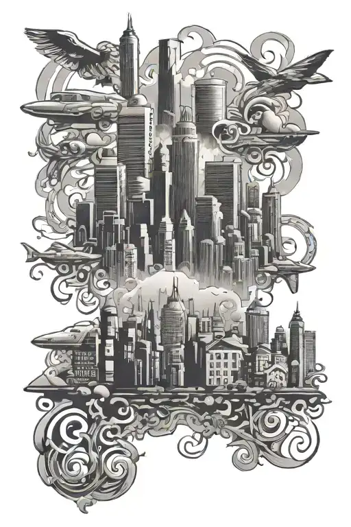 Drugs Money City Skyline