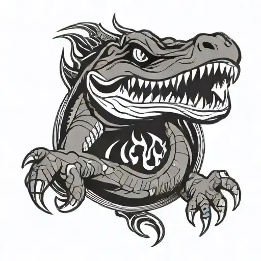 Florida Gators Logo With Flames Around It