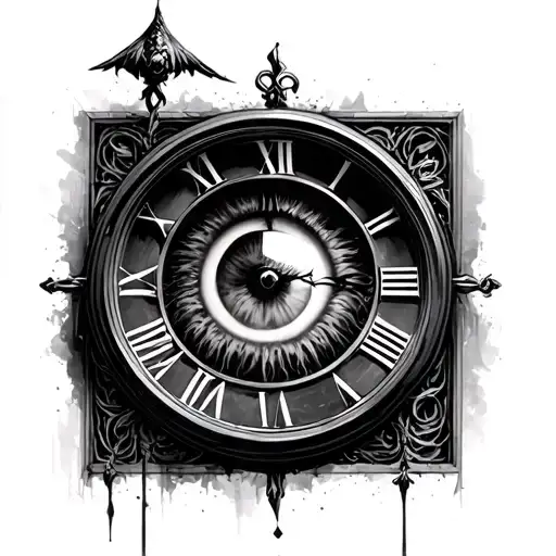 An Oeco Eye Inside A Roman Numbers Clock