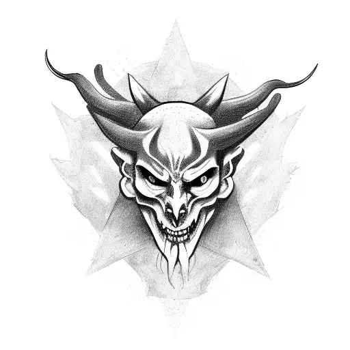 Demon With Pentagram On Head