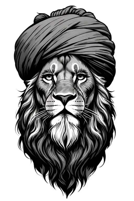 Baba Nalwa Singh With Lion