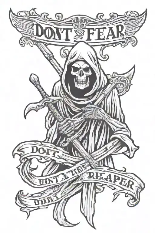 Grim Reaper With Words Don't Fear The Reaper Silohuette