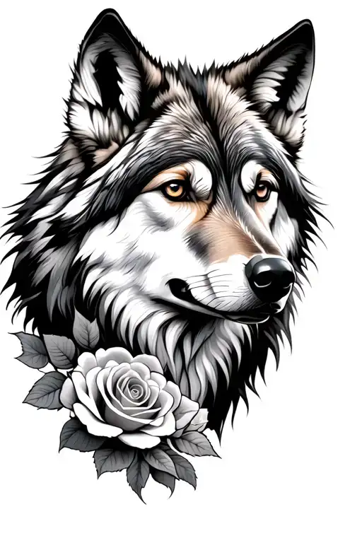 A Wolf Blended By Roses