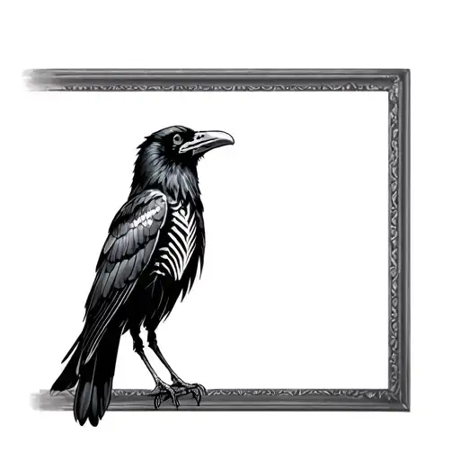 Raven Skeleton Perched