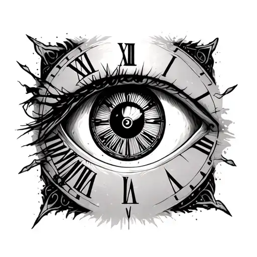 An Eye On A Roman Numbers Clock A