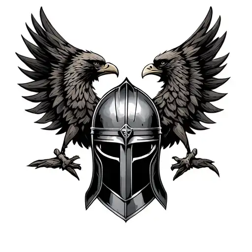 Gladiator Helmet With Polish Eagle Behind It