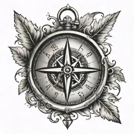 Compass With The Word Blessed Under Written Vertically