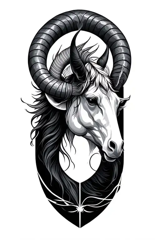 Capricorn And Aquarius Zodiac Symbol