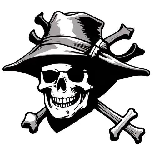 Jolly Roger Wearing A Stra Hat With Cardinal Cross As Background