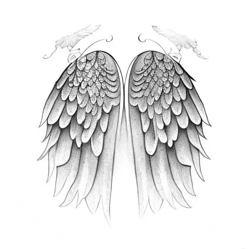 Angel Wings For Back With Leaves
