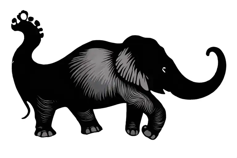 Footprint Morphed Into Elephant