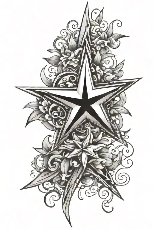 Dainty Star Design Vertical